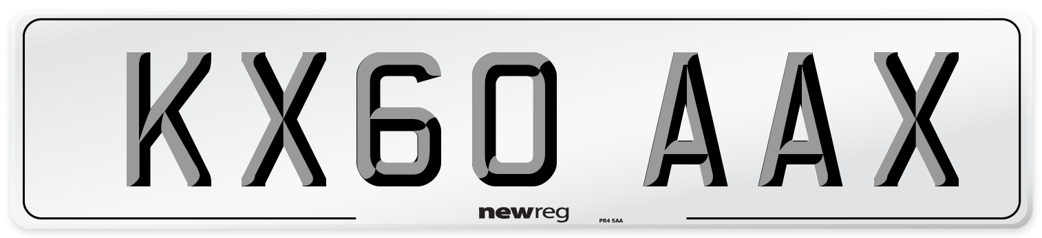 KX60 AAX Number Plate from New Reg